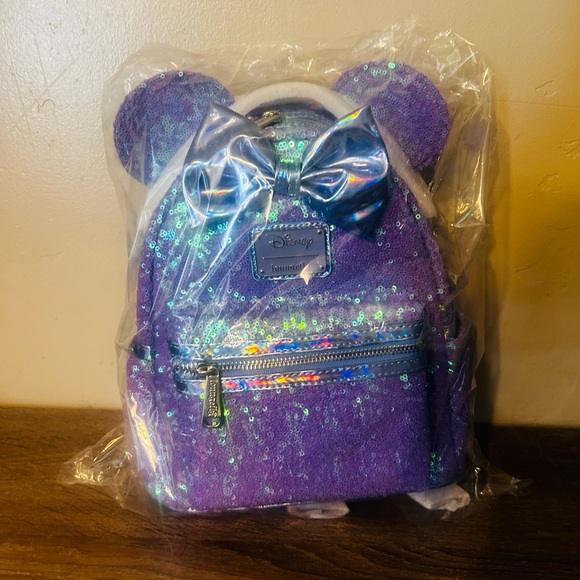 Loungefly Bags Disney Loungefly Purple Sequin Mini Backpack Poshmark